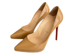 Christian Louboutin beige patent corneille pumps
