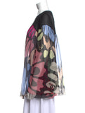 Chanel Spring-Summer 2022 collection sheer multicolored butterfly blouse