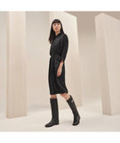 Hermes black mosaique midi dress