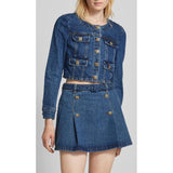 Self-Portrait cropped denim jacket