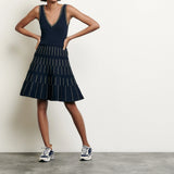 Sandro Jasmine navy knitted dress