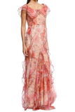 Zimmermann red floral sheer dress