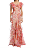 Zimmermann red floral sheer dress