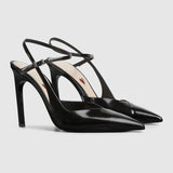 Gucci Alma Love Leather Slingback heels