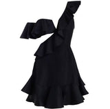 Zimmermann black rife flounce mini dress