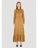 Gucci GG Jacquard Golden Satin Maxi Dress
