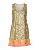 Ella Luna Gold Glitter Embroidered Hem Mini Dress