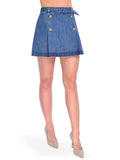 Self-Portrait High-Rise Denim Mini Skirt