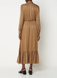 Gucci GG Jacquard Golden Satin Maxi Dress