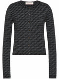 Valentino Garavani Grey Toile Iconographe crew-neck cardigan