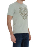 Kenzo Light Green Tiger Embroidered T-shirt