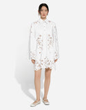 Dolce & Gabbana white cotton shirt dress with cut-out detailing