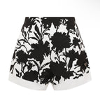 Prada black and white Floral print shorts
