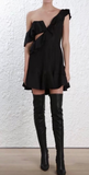 Zimmermann black rife flounce mini dress