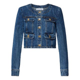 Self-Portrait cropped denim jacket