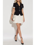 Self portrait Black Crepe contrast dress