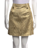 Burberry Gold prosnus Wool Skirt