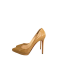 Christian Louboutin beige patent corneille pumps