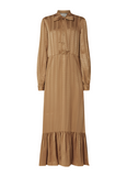 Gucci GG Jacquard Golden Satin Maxi Dress