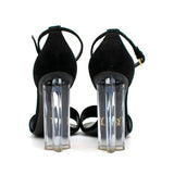 Louis Vuitton black suede crystal flower sandals