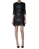 Zara black lace and leather mini dress