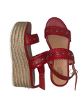 Moschino red wedge sandals