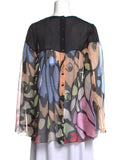 Chanel Spring-Summer 2022 collection sheer multicolored butterfly blouse