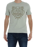 Kenzo Light Green Tiger Embroidered T-shirt