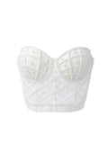 Revolve white pearl corset top