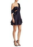 Zimmermann black rife flounce mini dress