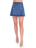 Self-Portrait High-Rise Denim Mini Skirt