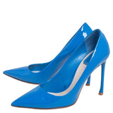 New Christian Dior blue patent leather pointed toe pumps