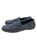 Zegna blue grey suede loafers