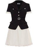 Self portrait Black Crepe contrast dress