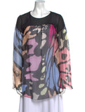 Chanel Spring-Summer 2022 collection sheer multicolored butterfly blouse