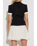 Self portrait Black Crepe contrast dress