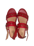 Moschino red wedge sandals