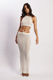 Meshki white crochet maxi Skirt