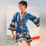 Zimmerman Blue High tide mini shirt dress