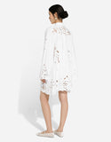 Dolce & Gabbana white cotton shirt dress with cut-out detailing