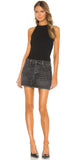Alexander Wang black hybrid knit and denim halter dress