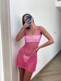 Meshki knitted pink cover up