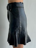 Zara black leather skirt