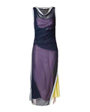 Sportmax multicolour jersey layered midi dress