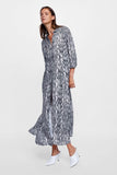 Zara snake print bottom up maxi dress