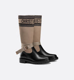 Christian Dior D-Major military textile and leather boots