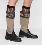 Christian Dior D-Major military textile and leather boots