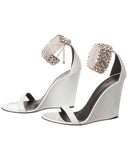 Giuseppe Zanotti Jetaime 105 Patent White Wedge Sandal