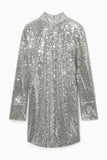 Cos recycled silver sequinned mini dress