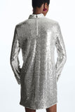 Cos recycled silver sequinned mini dress